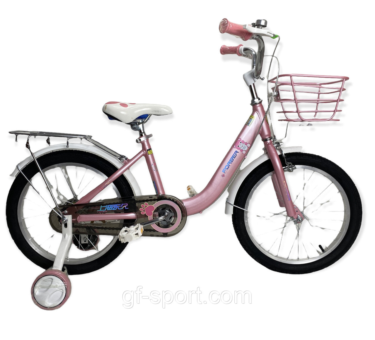 Велосипед Forever розовый оригинал детский с холостым ходом 18 размер (546-18)