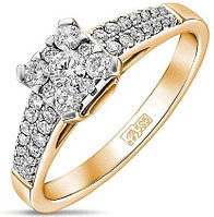 Кольцо ЛУКАС R01-D-33760 17.5 2.98 г золото, бриллиант