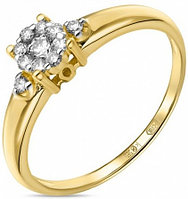 Кольцо ЛУКАС Бриллиантовое сияние R01-D-33758 16.5 1.83 г золото, бриллиант