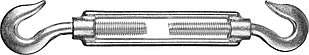 Талреп DIN 1480, крюк-крюк, М10, 6 шт, оцинкованный, STAYER