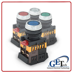 Кнопка ABLFS-22 красный/ зеленый /синий /прозрачный /белый d=22мм неон/240В 1з+1р