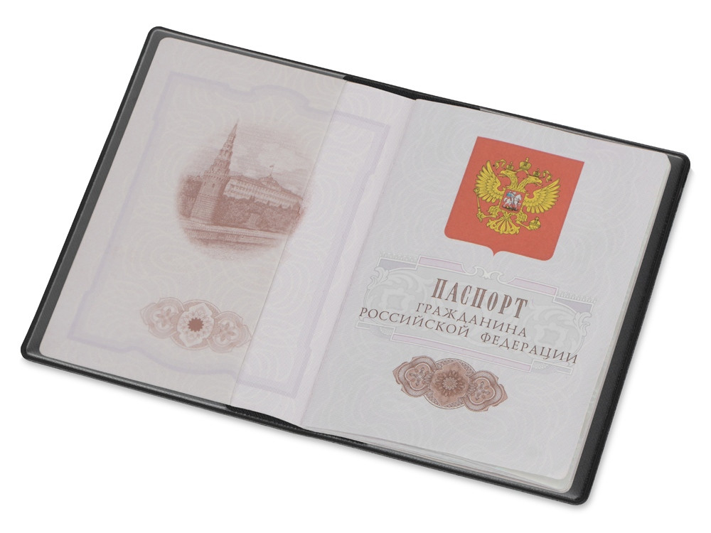 Классическая обложка для паспорта Favor, черная - фото 2 - id-p101133101