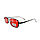 Солнцезащитные очки с красными стеклами UV 400 Alberto Casiano прямоугольные черные, фото 7