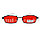 Солнцезащитные очки с красными стеклами UV 400 Alberto Casiano прямоугольные черные, фото 8