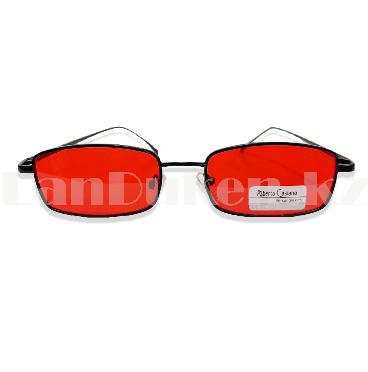 Солнцезащитные очки с красными стеклами UV 400 Alberto Casiano прямоугольные черные - фото 8 - id-p101135063