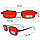 Солнцезащитные очки с красными стеклами UV 400 Alberto Casiano прямоугольные черные, фото 2