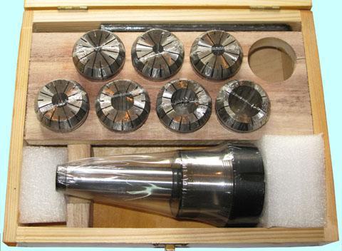 Патрон цанговый CNIC с хвостовиком КМ4 (М16х2,0) с набором цанг ER40 из 7шт (6-25мм) - фото 1 - id-p101155514