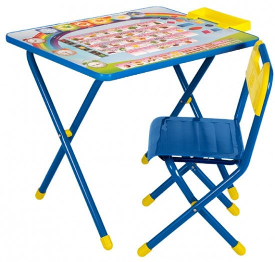 Детская мебель Дэми АЛФАВИТ синий стол и стул