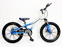 Велосипед Phoenix на дисковых тормозах сине-серый оригинал детский с холостым ходом 20 размер (555-20)