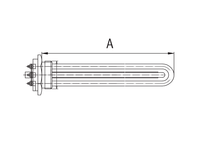 Нагревательный трехфазный элемент 1 1/2 с кожухом 1167 - фото 2 - id-p101166667