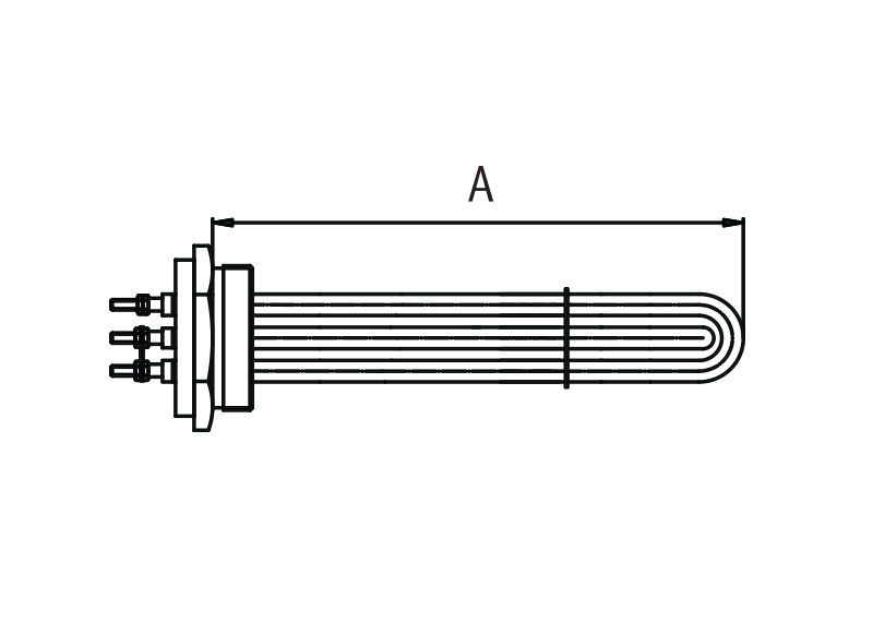 Нагревательный трехфазный не трубчатый элемент 2 без кожуха 1156 - фото 2 - id-p101166705