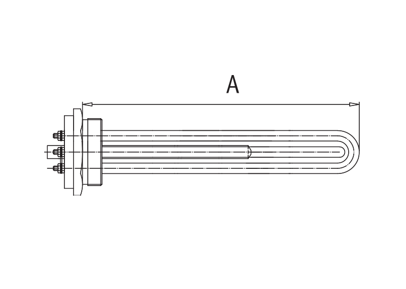 Нагревательный трехфазный трубчатый элемент 2 с кожухом 1150 - фото 2 - id-p101166721