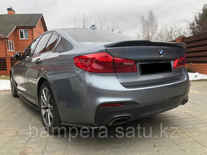 Спойлер на крышку багажника "M5 CS" (черный глянцевый пластик) для BMW 5 серии G30 2017-2020 - фото 5 - id-p101168657