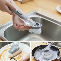 Щетка-губка с дозатором для мытья посуды XIAOMI Jordan&Judy Long-handle Brush Pot, фото 3