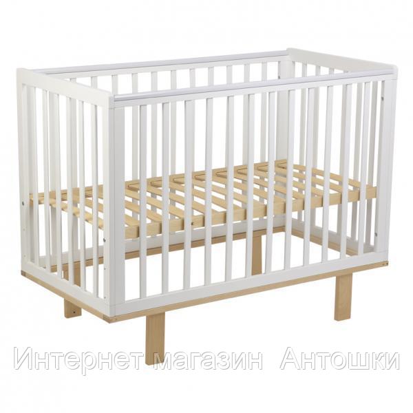 Кроватка детская Polini kids Simple 340, белый-натуральный