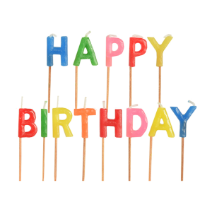 PAP STAR Свеча для торта 8см буквы Нарру Birthday