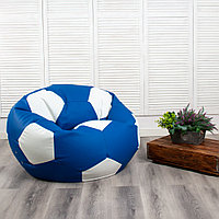 Кресло Футбольный мяч 100см, синий-белый кожзам