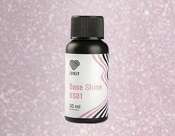 База камуфлирующая с шиммером Base Shine Lovely, оттенок бежевый BS01, 30 ml