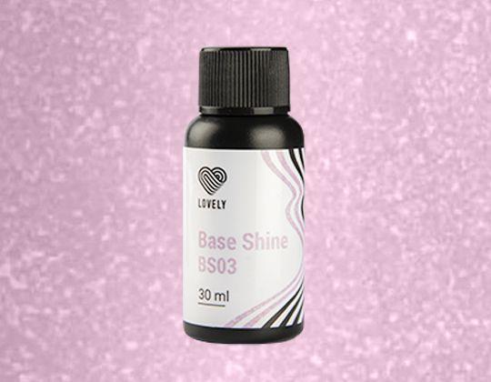 База камуфлирующая с шиммером Base Shine Lovely, оттенок нежно-розовый BS03, 30 ml