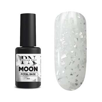 Patrisa Nail POTAL Moon base каучуковая молочная база с серебряной поталью 8 мл