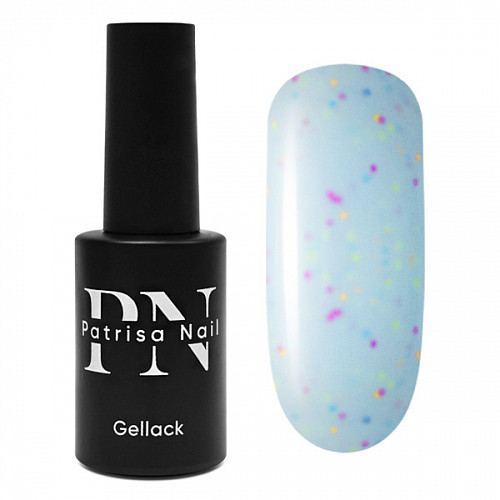 Patrisa Nail Гель-лак Donuts №844 (голубой с цветной крошкой) 8 *