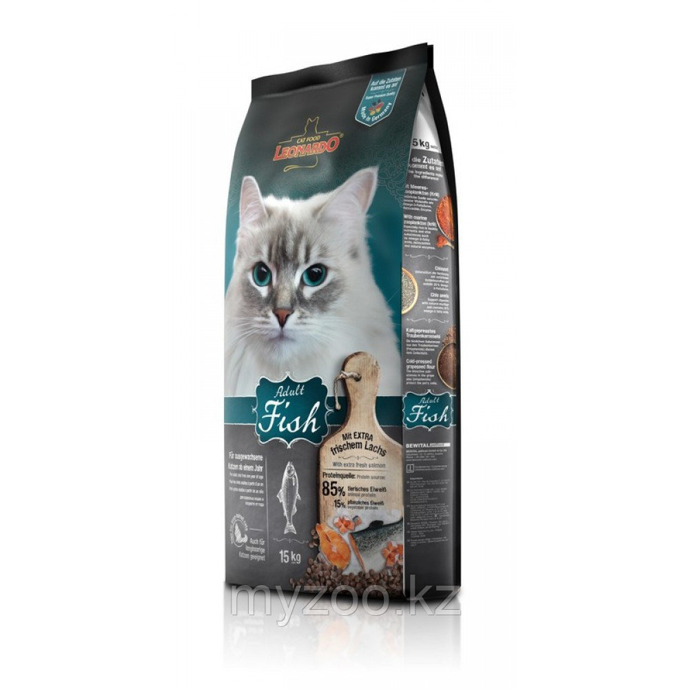 Leonardo Adult Fish&Rice сухой корм для кошек с рыбой на вес 1 кг