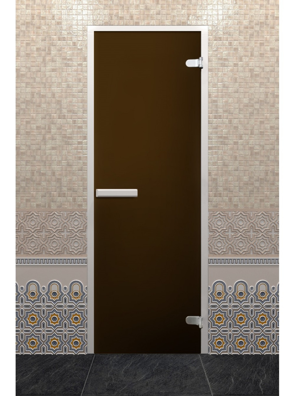 Дверь Турецкая Лайт Бронза Матовая 0,75х1,925м коробка алюминий