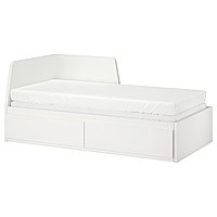 Каркас кровати-кушетки с 2 ящиками ФЛЕККЕ, белый