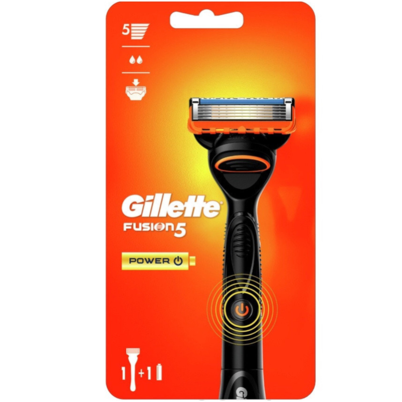 Бритвенный станок Gillette Fusion5 Power, 2 сменные кассеты