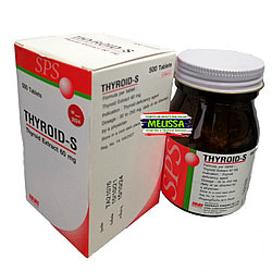 Натуральные щитовидные железы THYROID-S Thyroid Extract 60 mg. 500 капсул Таиланд