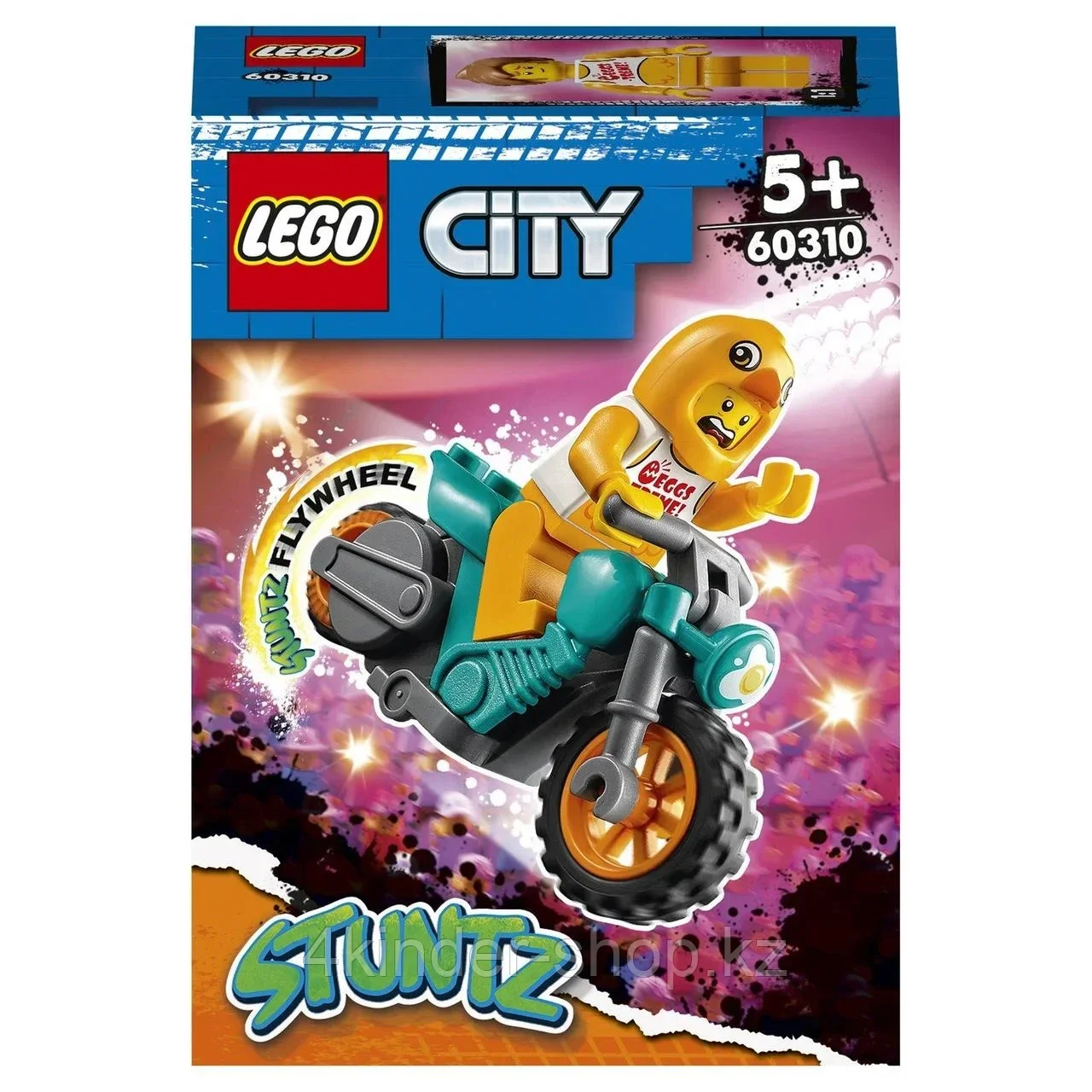 Конструктор LEGO City Stuntz Трюковый мотоцикл с цыплёнком - фото 1 - id-p101210947