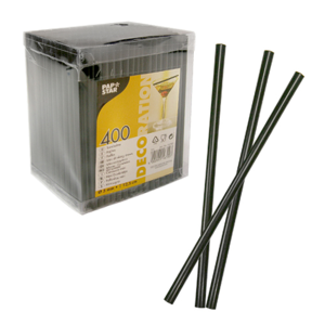 PAP STAR Трубочка мини d0,5x12,5см черная 400шт/уп box Ps
