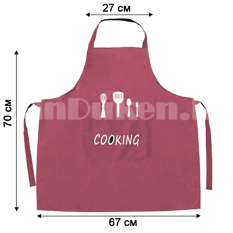 Фартук водонепроницаемый с кармашками Cooking розовый - фото 2 - id-p101242700