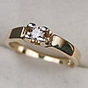 Золотое кольцо с бриллиантом 0.11Сt VS1/L, VG - Cut