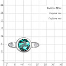 Кольцо из серебра  Нанотурмалин  Фианит Aquamarine 6902688А.5 покрыто  родием, фото 2