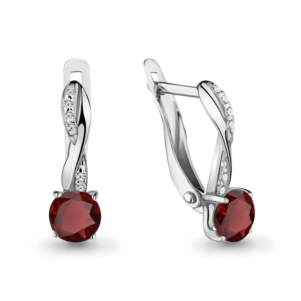 Серебряные серьги Aquamarine 4406103А.5 покрыто родием