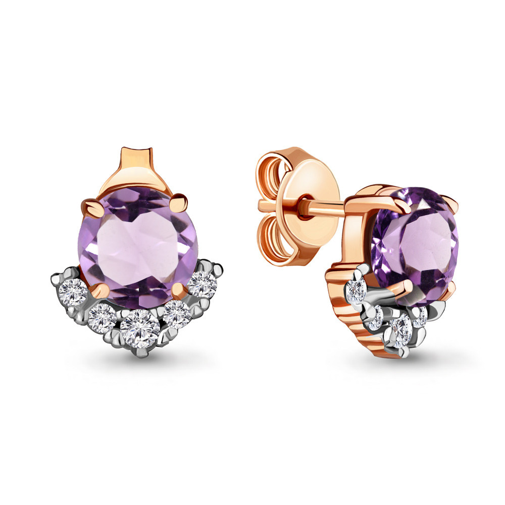 Серьги пуссеты Aquamarine 4715704А.6 позолота