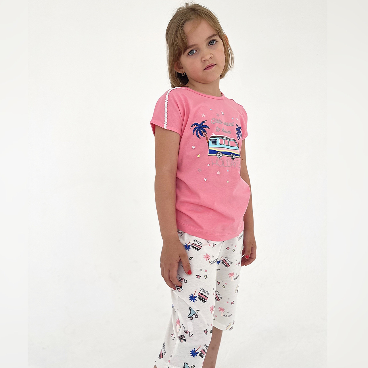 Пижама детская девичья 2/92 см, Розовый - фото 3 - id-p89761358