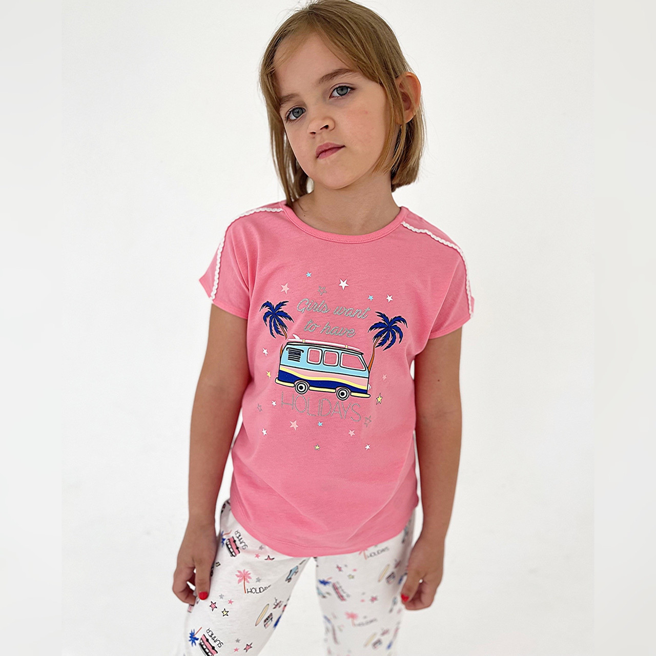 Пижама детская девичья 4/104 см, Розовый - фото 4 - id-p89761360