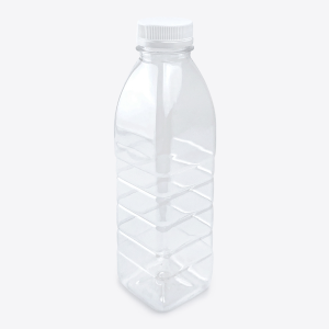 Казахстан Бутылка  300мл PET квадратная прозрачная с крышкой большое горлышко