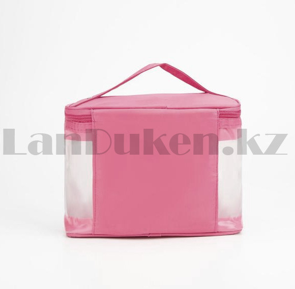 Дорожная косметичка органайзер непромокаемая на молнии Washbag светло розовая - фото 10 - id-p101280870