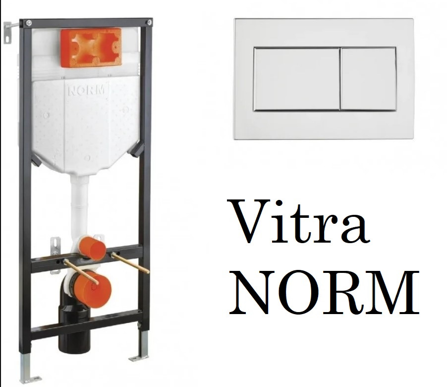 Инсталляция Vitra Norm, кнопка хром.