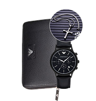 Комплект часы Emporio Armani и портмоне ARMANI + крест Доминика Торетто в подарок