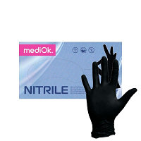 Перчатки нитриловые, неопудренные 100 шт/упак (MO) черные L
