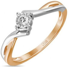 Кольцо ЛУКАС Бриллиантовое сияние R01-D-IGR-25533 16.5 1.9 г золото, бриллиант