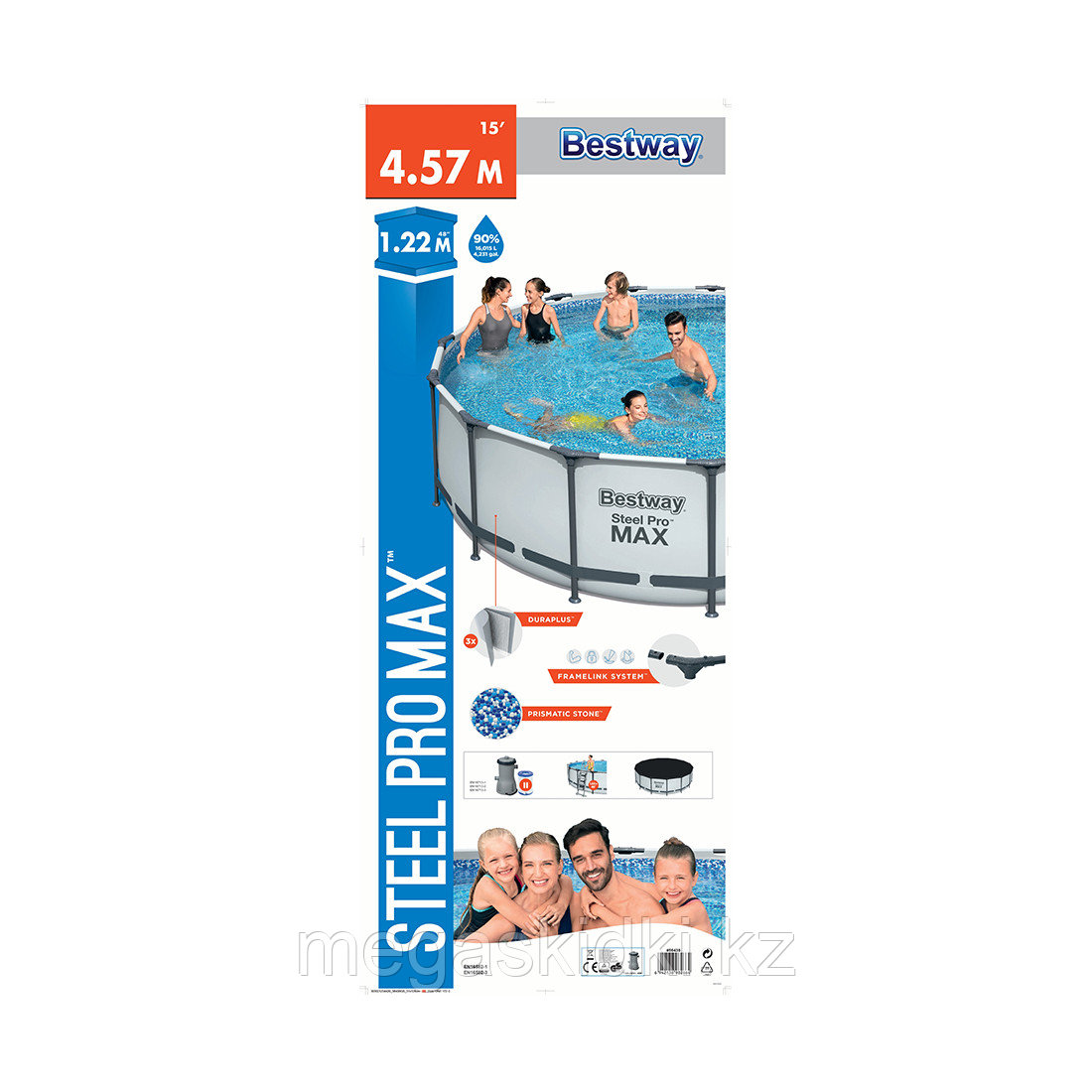 Каркасный бассейн Bestway Steel Pro MAX 457 x 122 см серый - фото 5 - id-p101287322