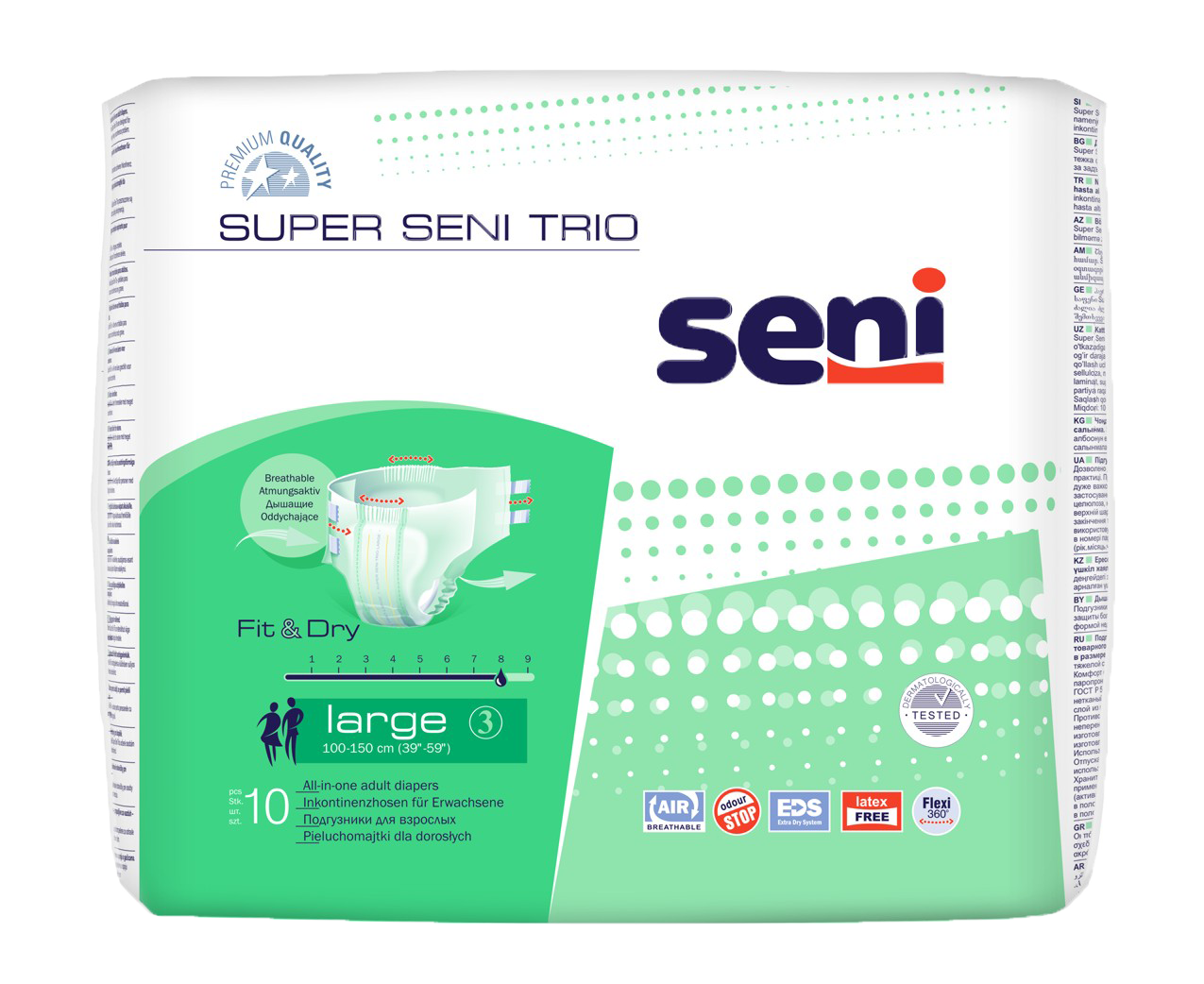 Подгузники Seni super trio large №10 - фото 1 - id-p101306733