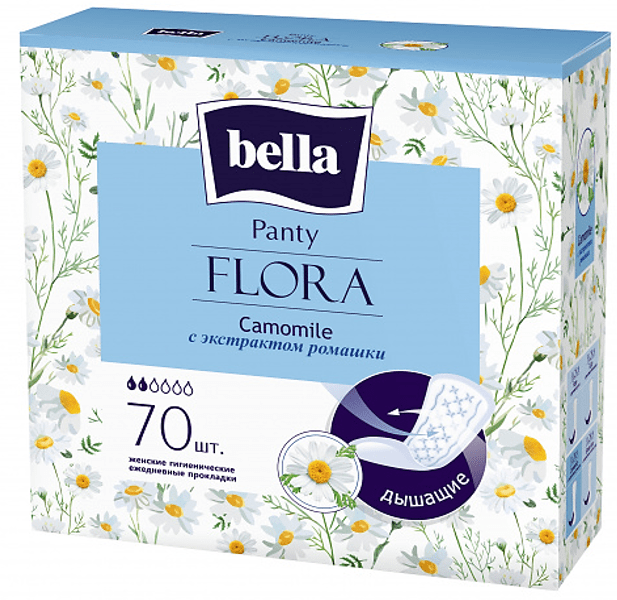 Прокладки ежедневные Bella Flora с экстрактом ромашки №70 - фото 1 - id-p101316835