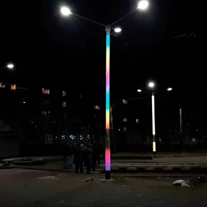Опоры уличного освещения стеклопластик с RGB внутренней подсветкой 6м - фото 2 - id-p101319924