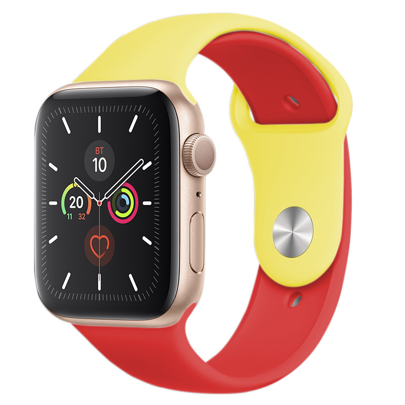 Ремешок For Apple Watch 42/44/45mm COTEetCI W62 WH5310-CR, gel Yellow/Red - фото 1 - id-p101320072